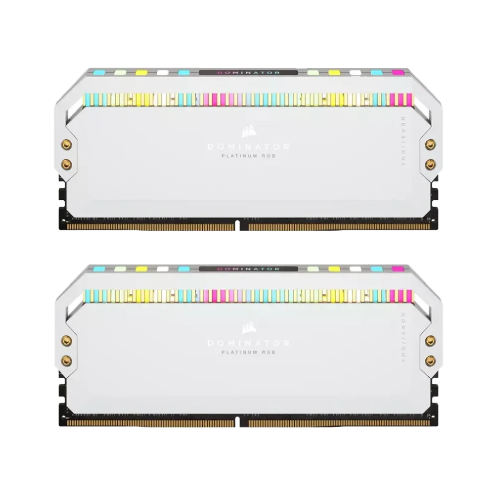 رم کورسیر CORSAIR DOMINATOR PLATINUM RGB White 64GB 32GBx2 5200MHz CL40 DDR5 Memory
