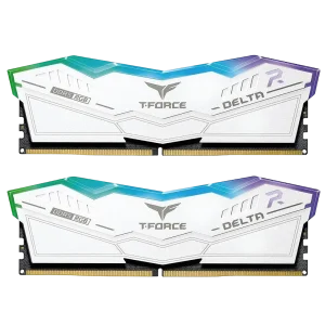 حافظه رم تیم گروپ مدل T-Force DELTA RGB DDR5 32GB Dual 5600MHz CL32 - White