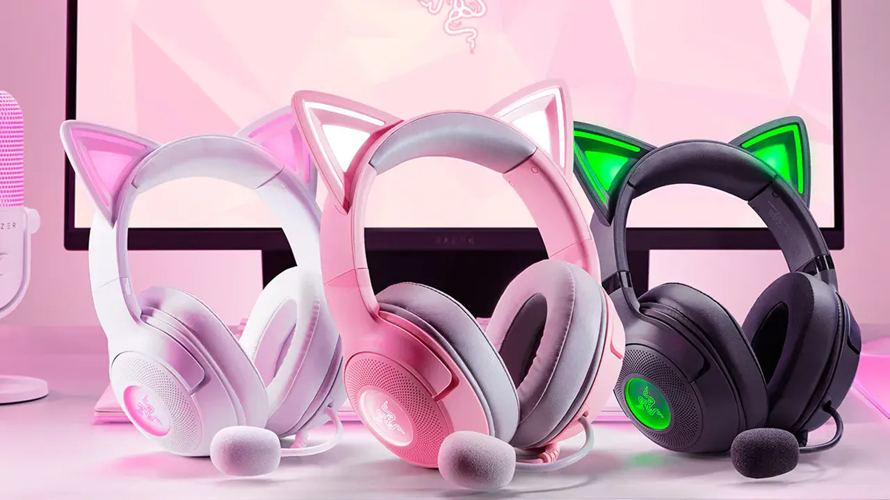 طراحی گوش گربه‌ای هدفون ریزر سری Kitty Headset